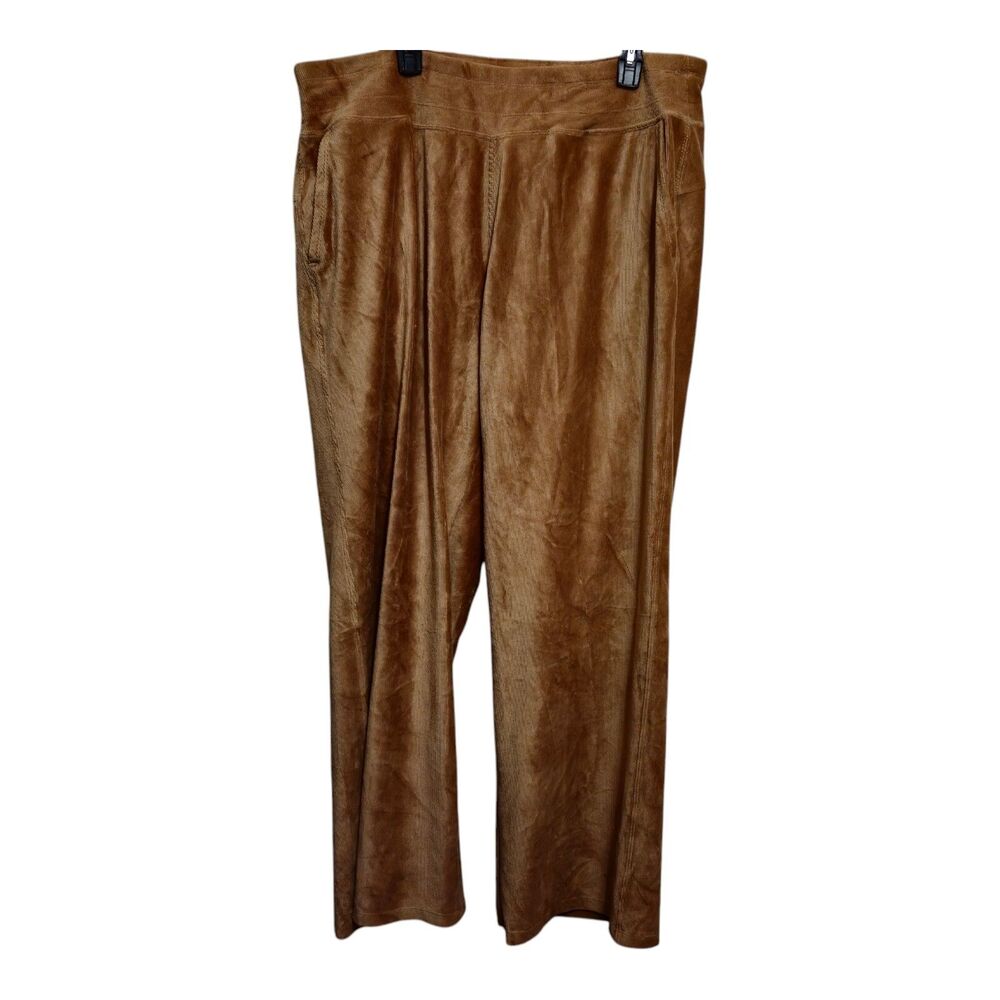 Calvin Klein Performance Pants Womens Size 2X Brown Soft Corduroy Granola
